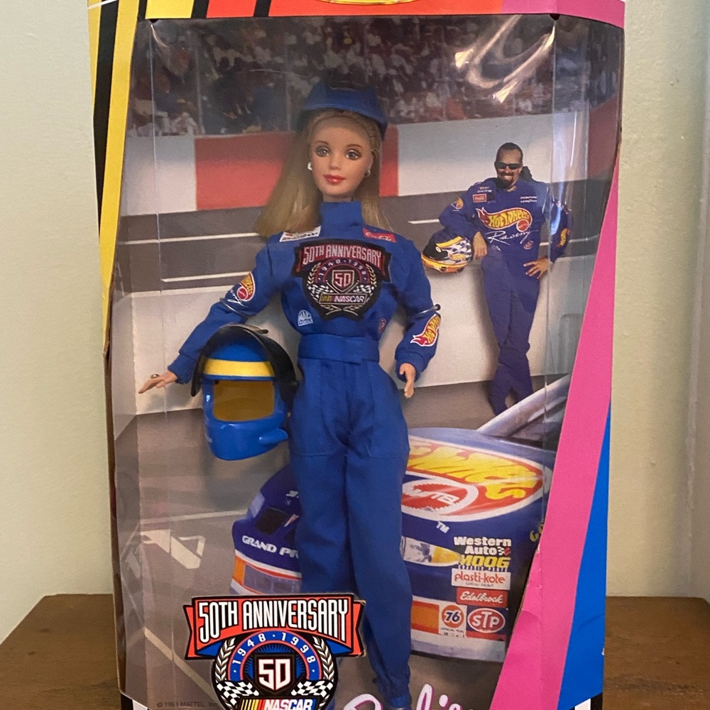 New in box 50th Anniversary NASCAR Barbie